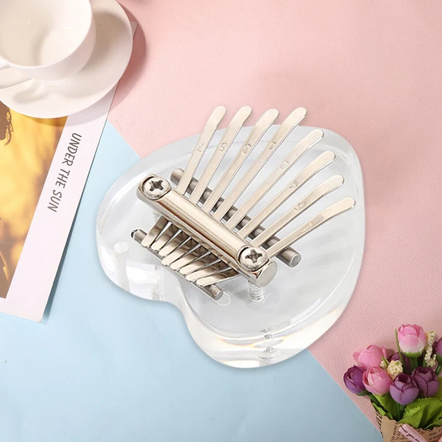 Mini Kalimba Daumenklavier Acryl 8-Ton süßes Fingerklavier Musik Geschenk (Herz)