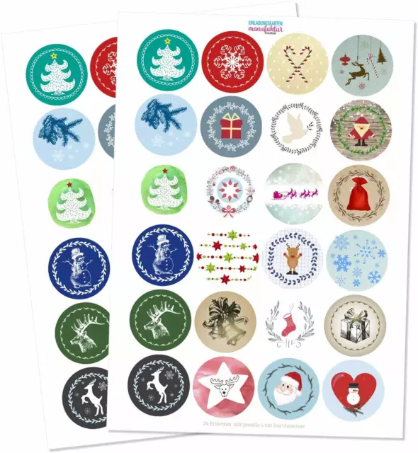 48 Weihnachtsaufkleber Geschenk Aufkleber Etiketten Weihnachten Xmas Mix Set