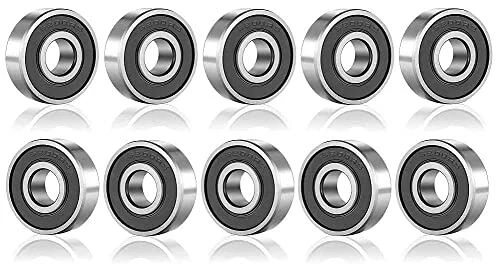 Lot De 10 Roulements à Billes 628RS 8x24x8mm - Coque Caoutchouc, Blindage Métallique, Pour Skate, Modélisme, Machines