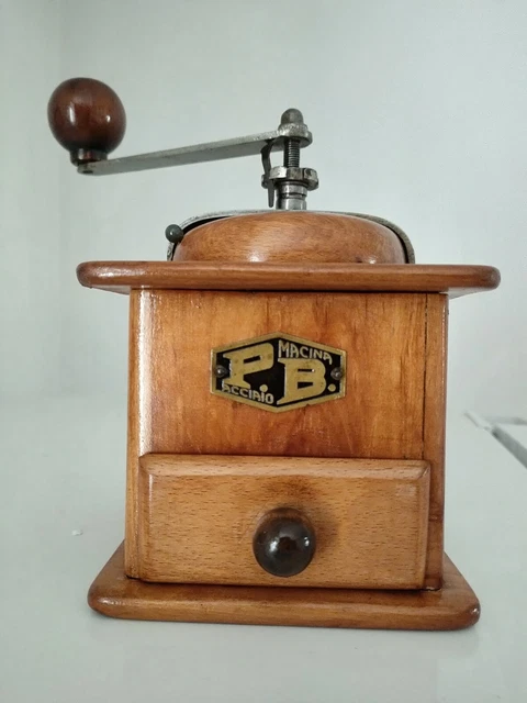 Macinacaffè Manuale In Stile Retrò – Base In Faggio E Nucleo In Acciaio Inox, Macinatura Regolabile Per Casa E Ufficio