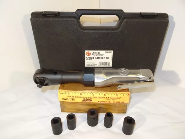 Chicago Pneumatic #828 Heavy Duty 3/8 Air Ratchet Kit w/5 Impact Sockets Set