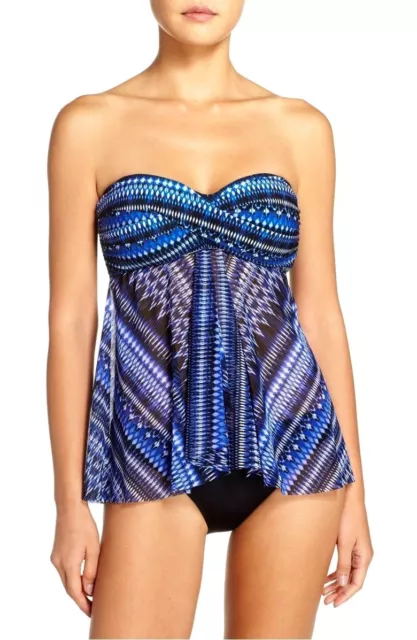 Profile Gottex Indigo Girl Flyaway Tankini Top & Brief Size 8 Swimsuit NWT $146