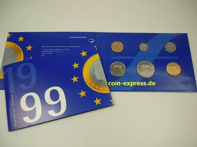 *** NIEDERLANDE GULDEN KMS 1999 BU Holland Netherlands vor Euro Münzen Coin Set