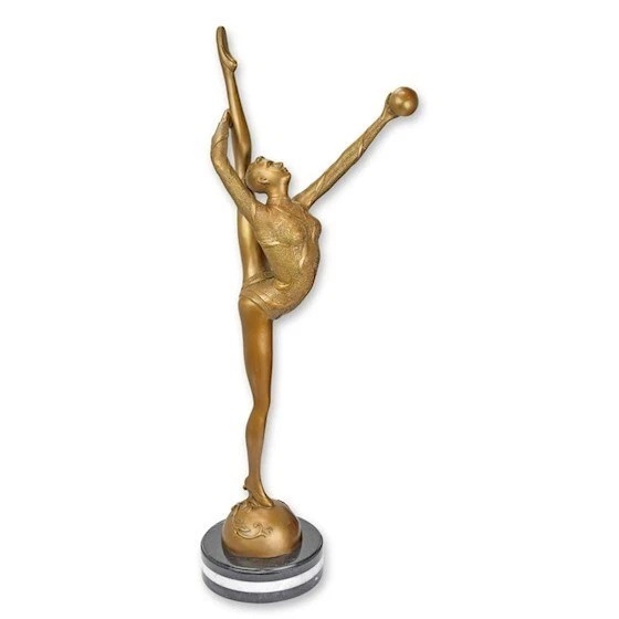 Bronzeskulptur Ballerina Ball Tänzerin Dancer Deko Figur Statue
