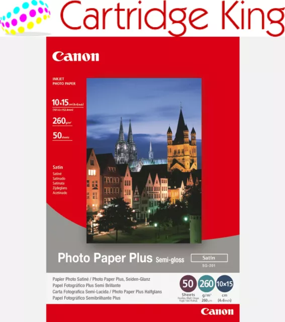 Canon SG-201 Semi-Gloss Photo Paper Plus 4x6 - 50 Sheets