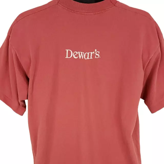 Dewars Scotch Whisky T Shirt Vintage 90s Whiskey Liquor Made In USA Size XL
