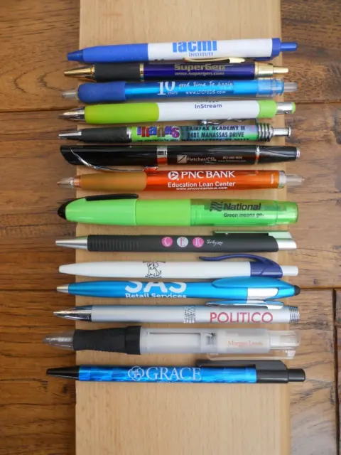 Lot Of (14) Ball Point Pens - Business Advertisements (Set Ar1)