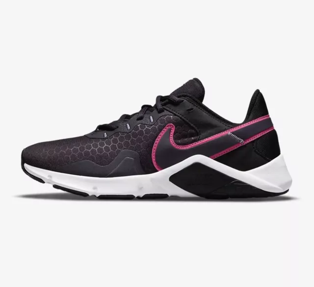 NIB-Nike Legend Essential 2 Women's Workout Shoes-Black/Cave Purple/Lilac/Pink