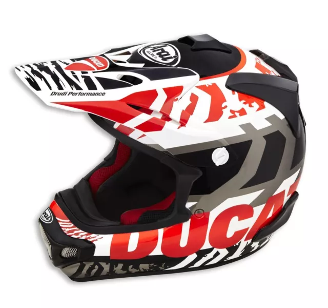DUCATI ARAI MX V Explorer Enduro Helmet Black Red New 530.31