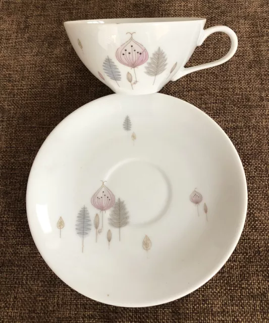 Summit Fine China Wheat Onion Pastel Cup Saucer Set MCM Vintage Made Japan 70’s
