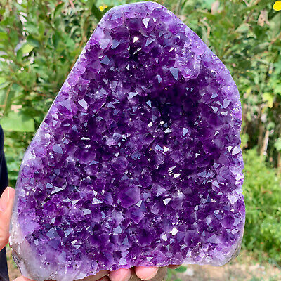 4.8LB Natural top purple water crystal cluster form large earth vein healing