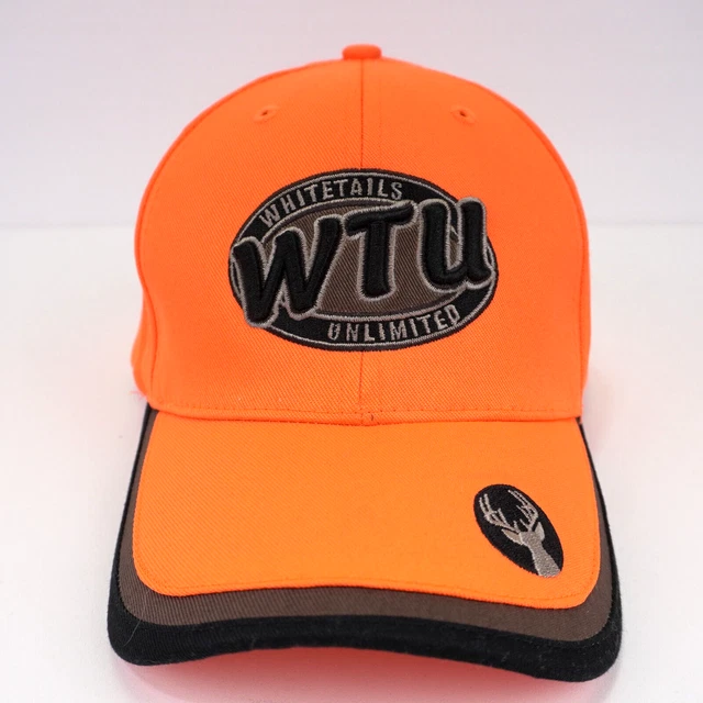 WTU Whitetails Unlimited Adult Baseball Cap Hat Blaze Orange Hunting Deer Adj