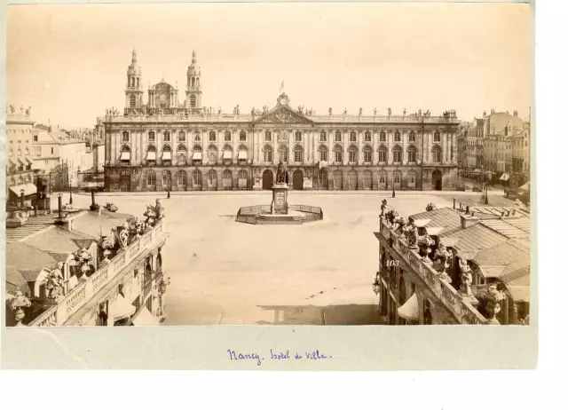 France, Nancy, Vintage City Hall albumen print.  11x1 Albumin Print