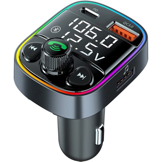 BLUETOOTH CAR ADAPTER FM Transmitter USB AUX Radio Handsfree MP3 Music