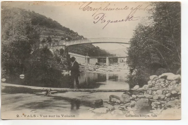 VALS LES BAINS - Ardèche- CPA 07 - vue sur la Volane - Ponts