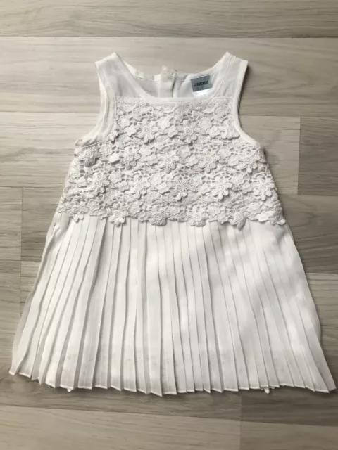 JACKY Baby Kleid Gr.74,weiß,Mädchenkleid,Plisseekleid,Plissee,Häkel-Optik,Blumen