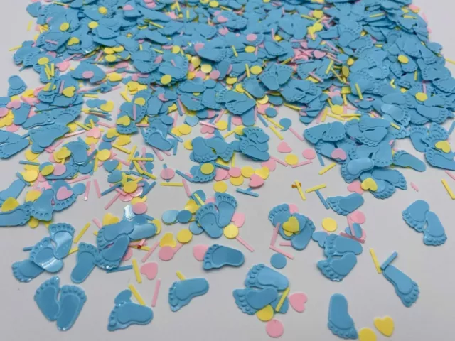 Blue FEET BABY SHOWER  ITS A BOY CONFETTI TABLE SPRINKLES TABLE DECORATIONS