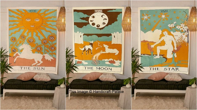 Papier Peint Rie Arbre De Vie Mandala Soleil Et Lune Tapisserie