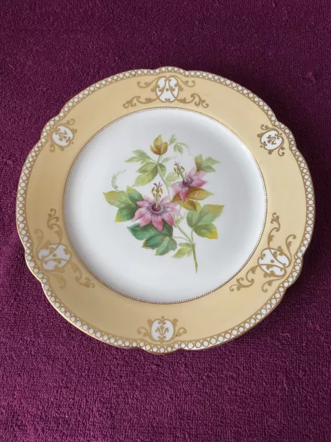 Fine Antique English Porcelain 9” Or 23cm Floral Plate With Gold Gilded. Used.