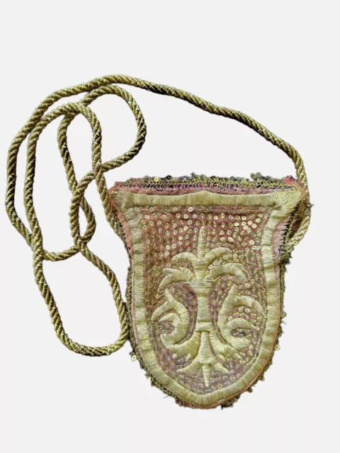 Ottoman silk brocaded coin purse
