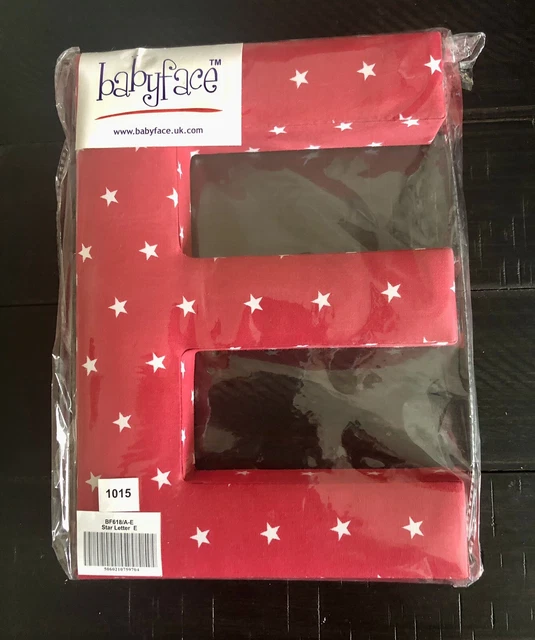 Fabric Covered Wall Letter - Red with White Stars - Letter E