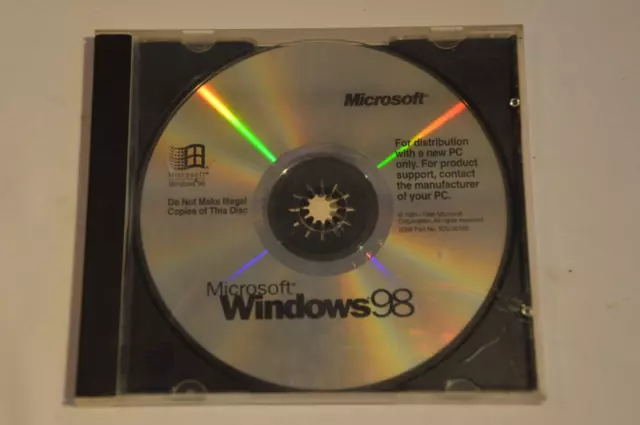 Sistema operativo Microsoft Windows 98 CD originale solo in custodia gioiello
