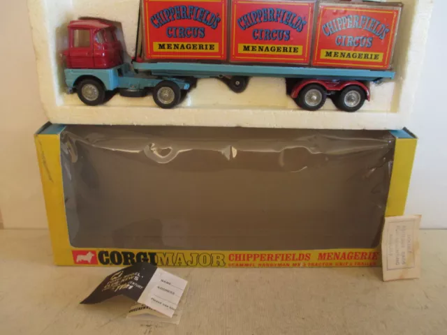 Corgi 1139 Chipperfields Scammel Handyman Menagerie Transport 9 In Box L@@K