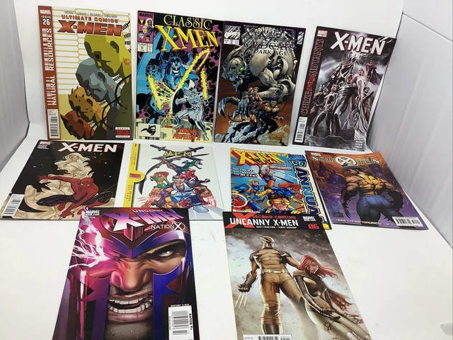 Comic Book Lot of 10 Marvel X-men Comics. CLASSIC, UNCANNY, 1988-2011 VF+