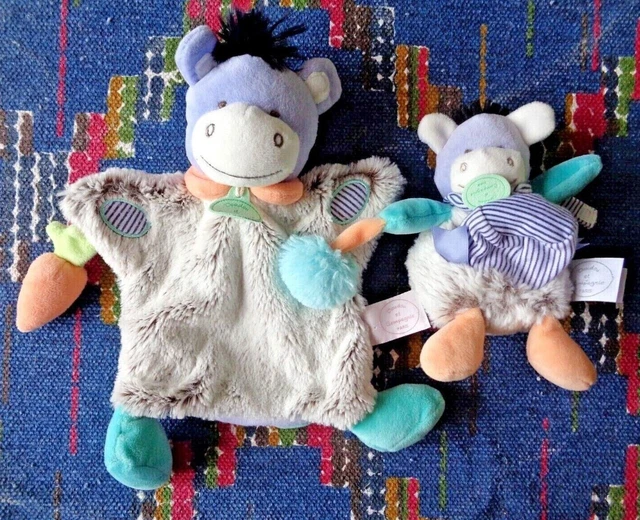 Tp/ Lot 2 Doudou Et Compagnie Marionnette  Choupi  + Pistache Ane  Vert Gris