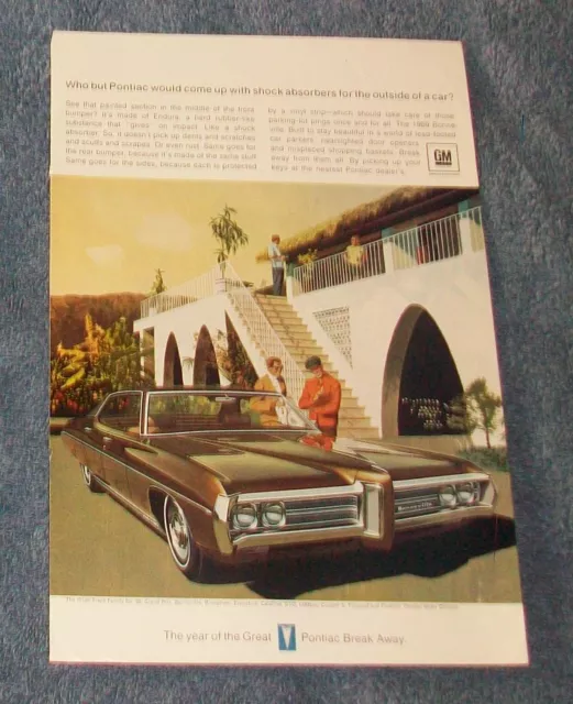 1969 Pontiac Bonneville Vintage Ad "Who But Pontiac Would Come Up With Shock..."