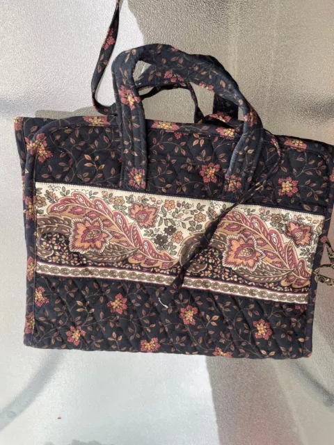 Vera Bradley Hanging Travel Organizer Toiletry Cosmetic Bag "black walnut"
