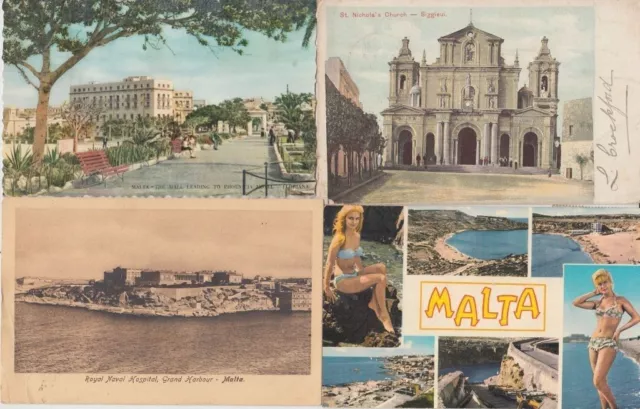 MALTA MALTE 90 Vintage postcards Mostly pre-1940 (L5518)