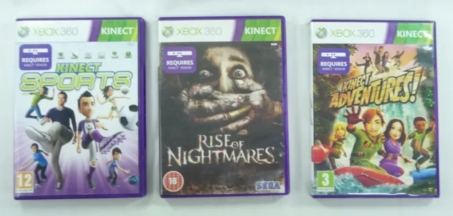 3 x Games"Rise of Nightmares" +"Kinect Sports" +"Kinect Adventures" Xbox 360(26)
