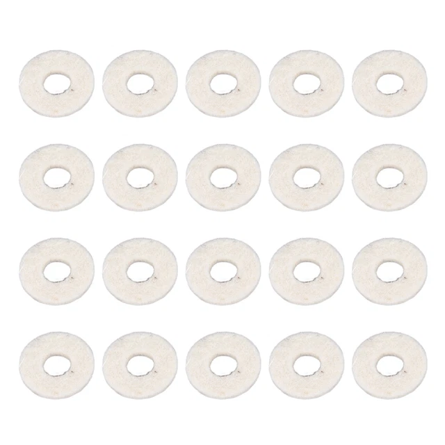 20Pcs Trumpet Felt Noise Reduction Elastic Trumpet Valve Felt Washers Beige