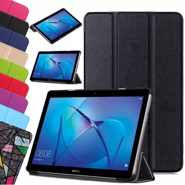 Leather Slim Case Smart Stand Folio Cover For Huawei MediaPad Tablet T3 7, 8, 10