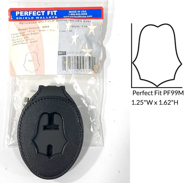 Perfect Fit 716 Leather Shield Belt Clip Badge Holder B291 Cut 9M Mini Sunburst