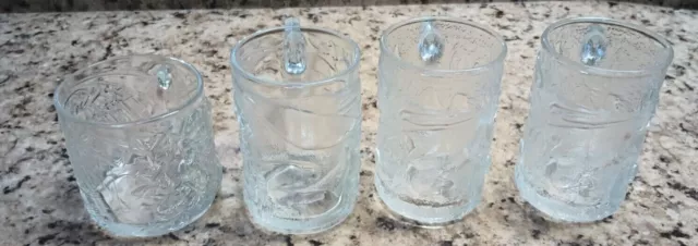 Set of 4 Mcdonalds Batman Forever Glass Mugs Advertising