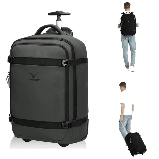 Hynes Eagle 42L Rolling Backpack Flight Approved Convertible Carry on Luggage