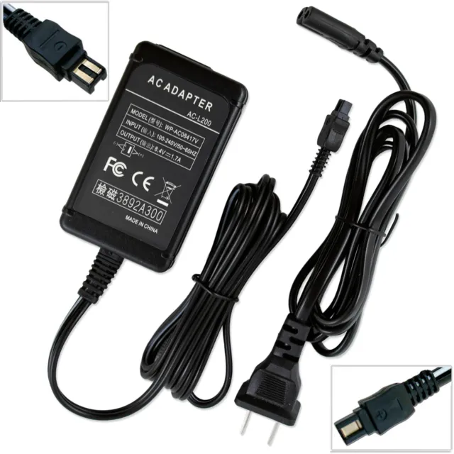 AC Power Adapter Charger for SONY Handycam DCR-HC65 DCR-SX44 HDR-SR12