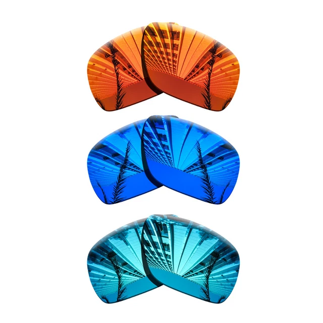 3 Pairs Polarized Lenses Replacement For-Oakley Dispatch 1-Purple Blue+Blue+Red