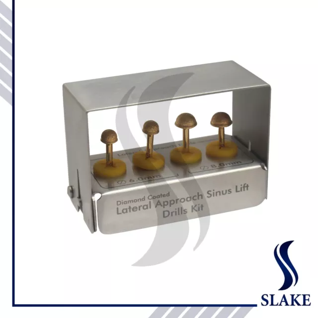 SLAKE Dental Lateral Approach Sinus Lift Drills Kit  Membrane Diamond Coated CE