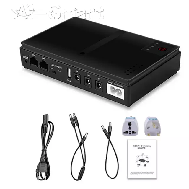 10400mAh Portable UPS 5-12V Uninterruptible Power Supply Battery Backup For WiFi