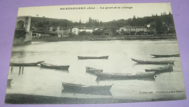 Carte Postale Ancienne Beauregard Le Pont Et Le Village 1 Ain Cpa /B3372