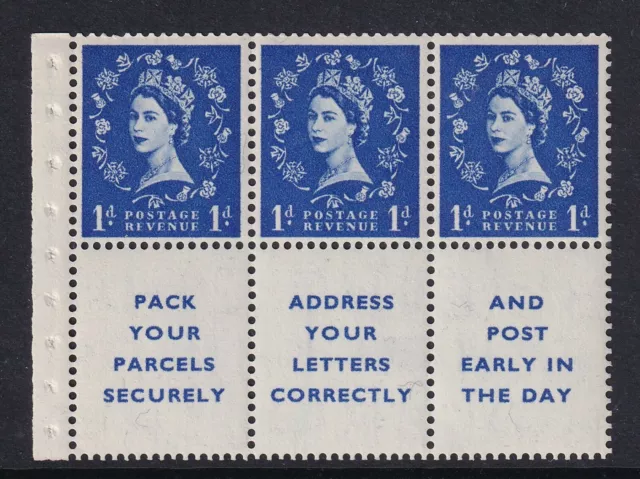 GB SG516aw Tudor Booklet Pane with Labels(Address your letters correctly) MNH