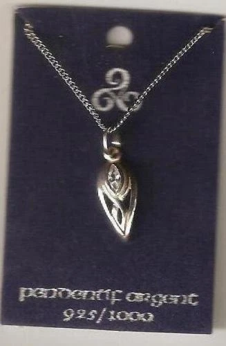 Pendentif Celtique En Argent 925 Avec Verre Facetté – Breton, Motif Celte