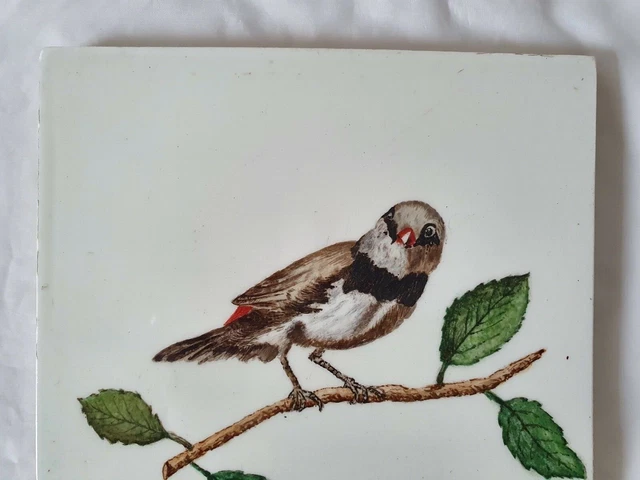 CHARMING MINTON hollins 19TH CENTURY HAND PAINTED BIRD TILE. 6 INCH 2