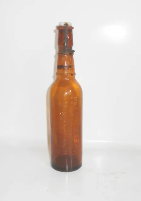 Alte Bierflasche Pfandflasche Braunschweig vor 1945 Porzellanverschluss