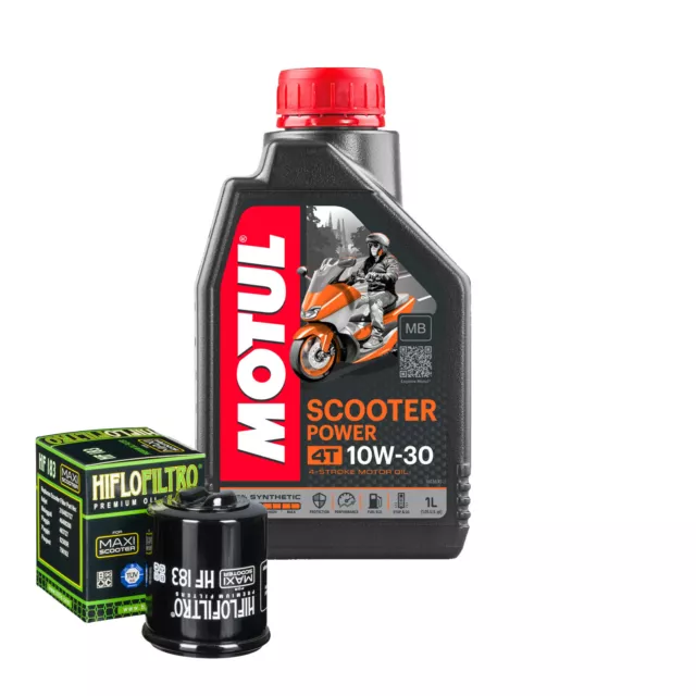 Set Entretien Huile Motul Trottinettes 10W30 + Filtre Pour Piaggio