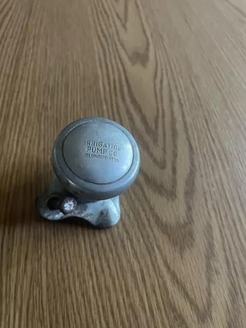 Vintage Steering Wheel Knob, Irrigation Pump Co Spinner Tractor Rat Rod Aluminum