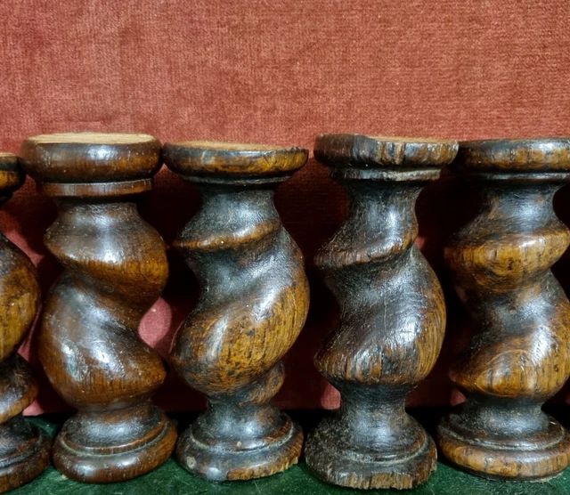 6 Barley twist turned spindle Column Antique french oak architectural salvage 4" 9